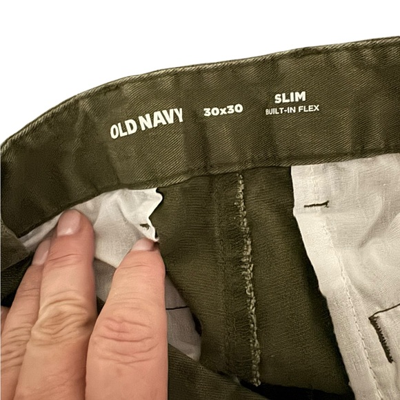 Old Navy Cotton Twill Slim Chino Pants. Size 30 x 30. Olive Green. GUC - Picture 5 of 5